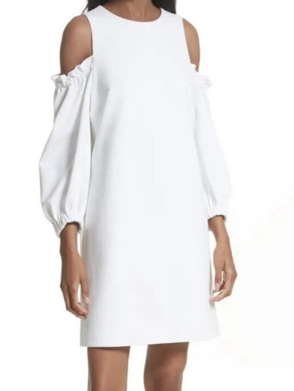 Tibi Cold-Shoulder White Dress